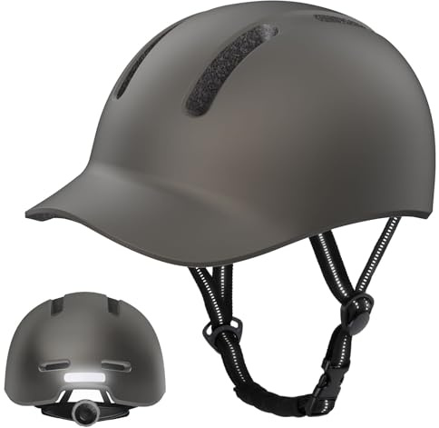 KINGLEAD Fahrradhelm,Urban Commuter Helm,Stylischer Fahrrad Helm Herren und Damen für Radfahren Trekking City Roller Herren Verstellbarer (titangrau, M【54-58cm】)