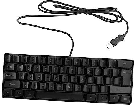 Holibanna Keys Rgb Backlit Wired Mini Gaming Keyboard Ergonomic Design for Comfortable Typing for Office and Gaming Use and Play Full Key Non-conflict Black