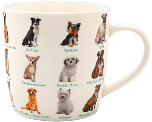 The Leonardo Collection Dogs Mug, Tea and Coffee Mugs for Hot Drinks | Fine China Printed Mugs for Kitchen & Home | Reusable Ceramic Cups for Every Occasion | Birthday Gifts for Women & Men