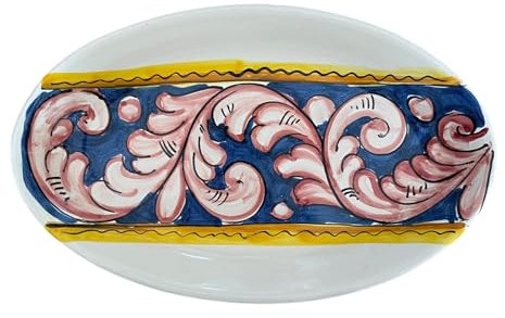 La Maison Unique: Piatto Ovale in Ceramica di Vietri – 30 cm | Decori Tradizionali Costiera Amalfitana 1904250902