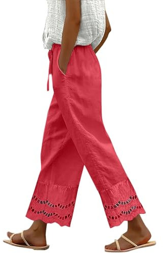 Generisch Damen Baggy Hose Frauen Straight Leg Hose Jogginghose Schlaghose Outdoorhose Freizeithose Trekkinghose Tanzhose Sporthose Mit Taschen Arbeitslatzhose Anzughosen High Waist Elegant Business