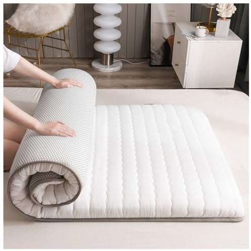 Tragbare Falt-Futon-Matratze, 180 x 200 cm, für drinnen und draußen, rollbar, Campingunterlage, Gästebettmatte, bequeme Reise-Bettwäsche, leicht und einfach zu verstauen