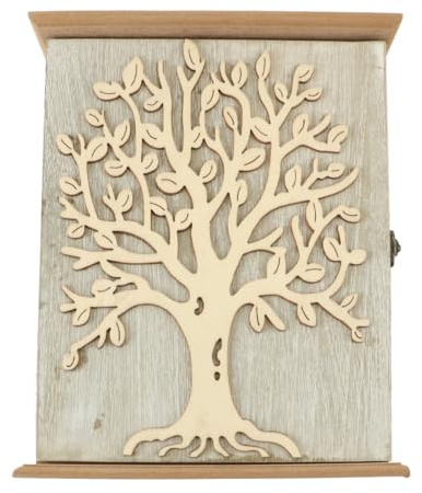 Ubric Armoire à clés Murale Vintage en Bois avec 6 Crochets pour entrée, Couloir, Bureau