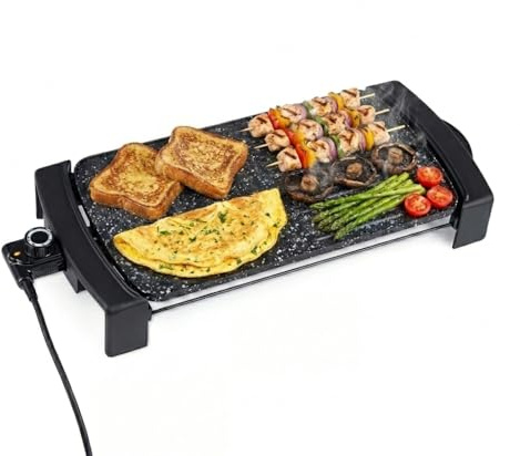 GiantexUK Teppanyaki Grill, 2150W Table Top Grilling Hot Plate | Temperature Adjustable Easy Clean Electric BBQ Griddle with Non-Stick Plate & Oil Drip Tray