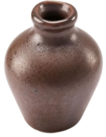 GLOGLOW 1:12 Scale Miniature Pottery Pot 2 Pcs Ceramic Dollhouse Planter, Tiny Flower Pot for Fairy Garden, Retro Glaze Texture, Stable Desk Decor, for Miniature Collectors (Style 2 (.1x2.8x2.1cm /
