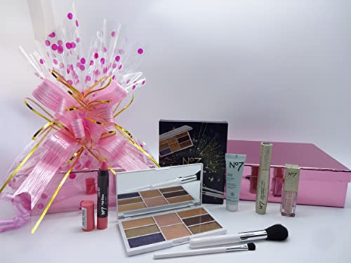 No7 Geschenk Set: Wertvolle Zeit Hautpflege Kollektion mit Shimmer Collection, Midnight Glow Palette, Mascara, Lipgloss, Lipglaze und Gesichtsreiniger - Rosa, Shimmer Finish für Frauen