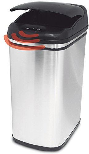 New 32 Litre touchless Motion Sensor Narrow Rectangular Slimline Kitchen Home Office Waste Paper Rubbish Metal dustbins – Electronic Automatic bin