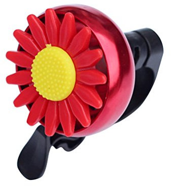 LIOOBO Sonnenblumenförmige Fahrradklingel Kinder Kinder Fahrradklingel Lenker Ring Klingel Ringer Horn (Rot)
