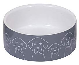 Nobby Ceramic Dog Bowl, White, Diameter 12 x 4.5 cm, 0.25 L, Pack of 1