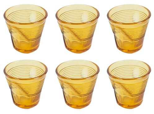 kaleidos Set 6 Tazzine da Caffè Accartocciati Ø6,5 cm in Vetro Pressato