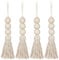 Garneck 6pcs Wood Bead Garlands,14 Hanging Beads Tassels Decor,Rustic Country Prayer Beads for Home Door Knob Christmas Decoration (Size 3)