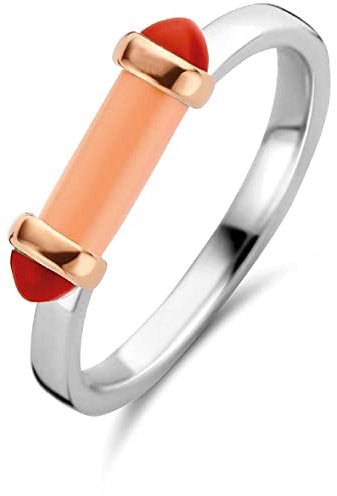 Ti Sento - Milano Damen-Damenring 925er Silber Koralle 56 Apricot 32016959