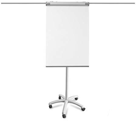 Floordirekt Flipchart mit Rollenfuß Ständer, Blockhalter & Seitenarmen - magnetisch & beschreibbar & höhenverstellbar - Whiteboard Tafel Magnettafel - Flipchart Board mit Ablageschale Pira