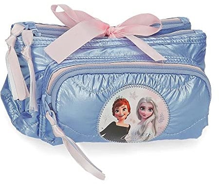 Disney Frozen Seek Courage Kulturbeutel mit DREI Fächern blau 20,5 x 10,5 x 8,5 cm Polyester