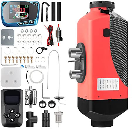 1inchome Calefacción Estacionaria 12V, Calefaccion Diesel Ajustable con Pantalla LCD, Calentador de Aire Diésel con Control Remoto, Bajo Consumo para Coche Furgoneta, Automóvil Camiones Barco Autobús
