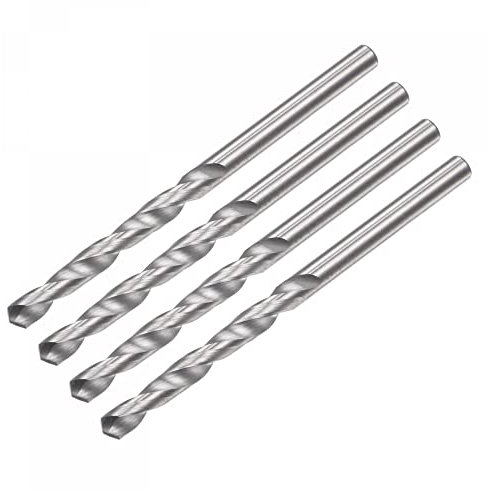 sourcing map Solid Carbide Drill Bits, 2.5mm C2/K20 Tungsten Carbide Jobber Drill Bits Straight Shank Drilling Tool for Stainless Steel Aluminum Iron Metal Plastic 4pcs