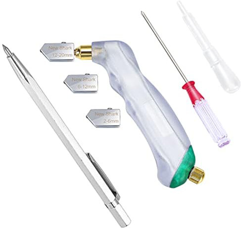 MZZ Glass Cutter Pistol Grip (2mm-20mm), Ergonomic Grip Tungsten Carbide Glass Cutting Tools with Oil Reservoir, Perfect for Glass Cutting/Tiles/Mirror/Mosaic/Window