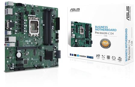 Asus Pro B660M-C-CSM Business Mainboard Sockel Intel LGA 1700 (mATX, PCIe 4,0, 1Gbit/s Ethernet, COM Debug Header, Remote IT Management), CE59876, schwarz
