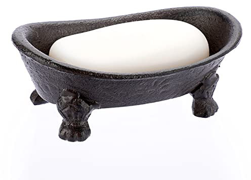 Sumnacon Heavy Duty Bathtub Cast Iron Drainable Soap Dish Holder for Bathroom Shower