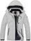 YSENTO Damen Winter Fleece wasserdichte Skijacke Outdoor Verdickte Softshell Warm Winddicht Wandern Funktionelle Atmungsaktive Jacke mit Abnehmbarer Kapuze(Hellgrau,XL)