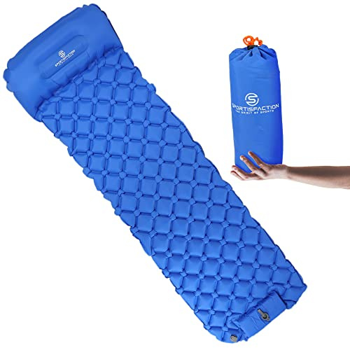 Sportisfaction Outdoor Isomatte | Ultraleicht & Kompakt | Ergonomische Wabenstruktur | Wasserabweisende & Robuste Camping Matratze | Leichtes Aufblasen | Vielseitig einsetzbar