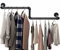 Black Industrial Clothes Rail for Wall, Heavy Duty Z Shape Wall Mounted Clothes Raill, 100cm Garment Rack Tidy Rail Wall Clothes Rail, Clothing Hanging Rail Clothes Display for Home Shop