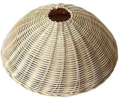 LOVIVER Boho Lampenschirm aus Bambus, Handgefertigter Gewebter Lampenschirm, Retro-Rattan-Pendelleuchtenschirm zum Aufhängen von Licht, Lampenschirm Hängelampe für Esszimmer, Schlafzimmer, Hotel