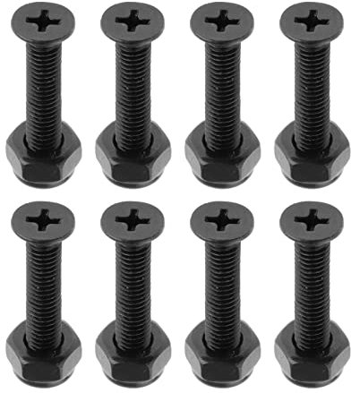 predolo 8 Pièces Longboard Skateboard Roue Montage Installation Matériel Vis Longboard Remplacer Vis 25mm, Black