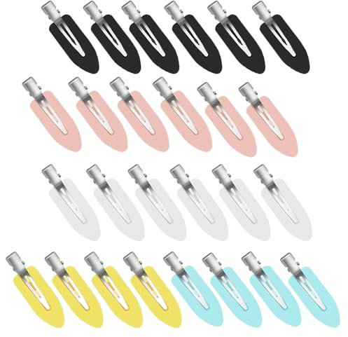ZEVONDA 26 PCS Pas de Pli Pinces à Cheveux - Pas de Pli Pinces à Cheveux Maquillage Pinces à Cheveux Coiffure Clips Coiffure Pinces à Cheveux pour Filles Femmes (Noir, Blanc, Rose, Jaune, Bleu)