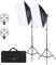 Andoer Softbox LED Set - Fotostudio mit 2 Softbox 50 x 70 cm, 2 4-in-1 Lampenfassungen, 2 Lichthalterungen 2M und Tragetasche für Porträts und Fotografie