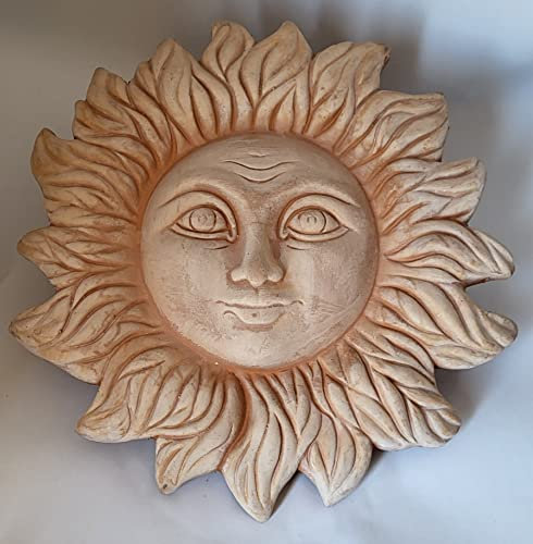Generico SOLE IN TERRACOTTA DA APPENDERE FATTO A MANO DIAMETRO CM. 30, SPESSORE CM. 5 PANNELLO COCCIO COTTO MADE IN ITALY