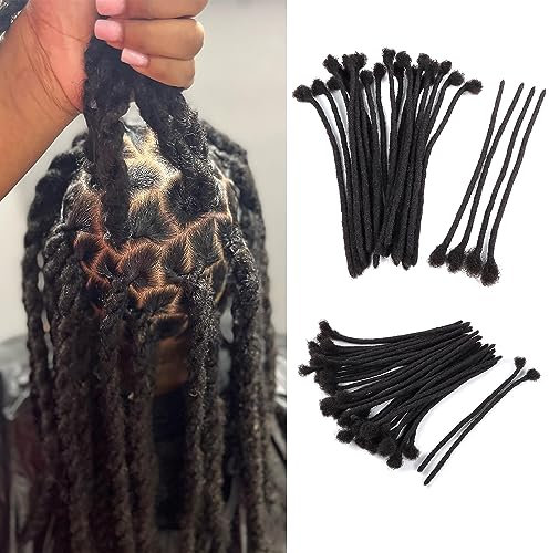 Orientfashion Dreadlocks Extension Naturel, 0.4cm 8 Pouces 20 Pcs Locks Cheveux Naturel Extension Locks Cheveux Humains (#Natural Black)