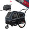 Doggyhut S-Line XL Hundeanhänger & Hundebuggy mit Federung 2 in 1 Hunde Fahrradanhänger Jogger gefedert bis 45 kg (Blau/Schwarz)