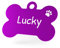 ENGRAVO Hundemarke mit Gravur in Lila 38mm | Knochen Halsbandanhänger personalisiert | Namensschild für Halsband | Anhänger Marke für Hunde, Welpen & Katzen | Dog Tag mit Wunschgravur