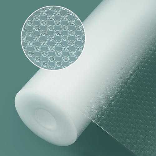 Origuuds Schubladenmatte, Eva-Material Wasserdichtem Schubladenauskleidung Antirutschmatte Kühlschrankauskleidungen Nicht Klebende für Küchenschränke Schubladen Schrank (Transparent/30cm x 600cm)