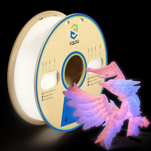 YOUSU 3D-Drucker-Filament, 1,75 mm, PLA-Filament, leuchtet im Dunkeln, PLA-Filament, 3D-Druck-Filament