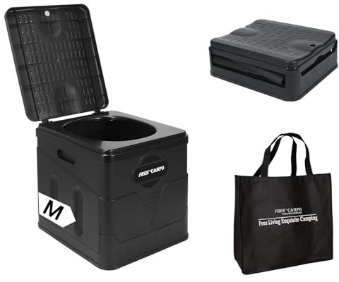 FREE CAMPO Campingtoilette Mobile trenntoilette Klappbar kompakt M:31 * 27 * 30CM Klo unterwegs Töpfchen campingklo WC (für Tüten 50L) für Erwachsene Kind:Outdoor Camping,Wandern,Stau, Angeln,Reisen