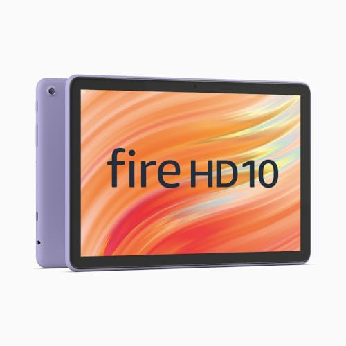 Amazon Fire HD 10 tablet (newest gen), built for relaxation, 10.1 vibrant Full HD screen, octa-core processor, 3 GB RAM, up to 13-h battery life, (2023 release), 64 GB, Lilac, with adverts