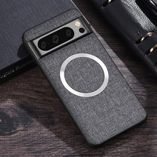 FIFTHAVE Magnetisch Handyhülle Google Pixel 6 Hülle kompatibel mit MagSafe,Hardcase Schutzhülle Google 6 Hart PC Case Slim Matt Cover Dünn Weich TPU Kratzfest Bumper 6.4'' Grau