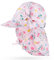 MHJY Sonnenhut Baby Mädchen Schirmmütze mit Schleife Nackenschutz und Bindeband UV Schutz 50+ Kinder Sommermütze Babymütze Kappe Neugeborene 0-24 Monate