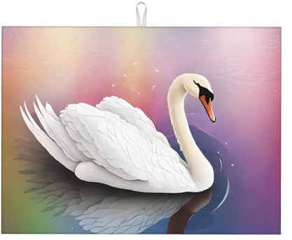 JCVYTSDLK Dish Drying Mats for Kitchen Counter Coffee Mat Absorbent Drying Kitchen Mat Dish Pads Absorbent Coffee Bar Accessories 24 x 18 in - White Swan