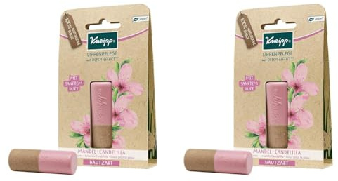 Kneipp Lippenpflege Hautzart, Mandel - Candelilla, mit Depot-Effekt, natürliche Pflege, 4.7g (2er pack)