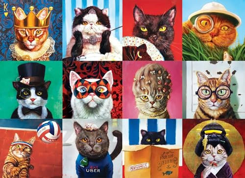 Jigsaw Puzzles for Adults 1000 Piece Makeup Cats 27.56 x 19.69 Inch Educational Challenge for Kids