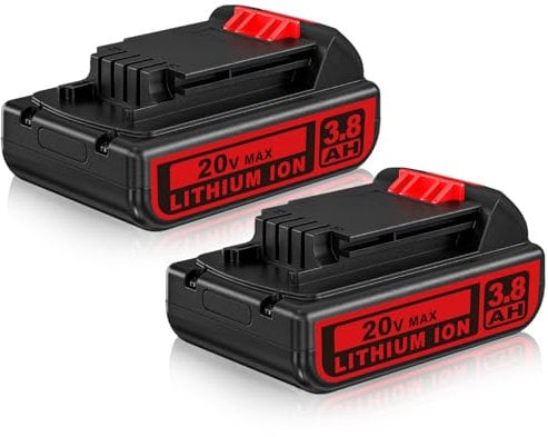 2 Stück 3800mAh LBXR20 Li-Ionen Ersatz für Black and Decker 18V Akku 20V Max Kompatibel mit Black and Decker Akku LB20 LBX20 LBXR2020 LBX4020 LB2X4020-OPE LBXR20-OPE LBX4020
