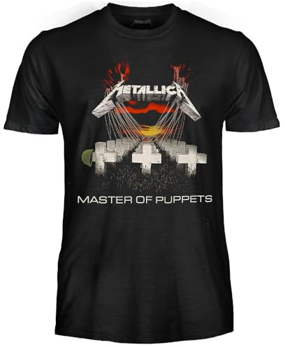 Metallica T-shirt Master of Puppets. T-shirt Rock officiel. Bande Heavy Metal. T-shirt unisexe adulte garçon.