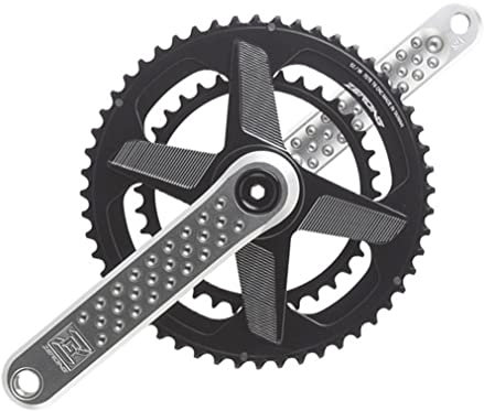 UIOPPOI GXP Rennrad-Kurbelgarnitur, 165 mm, hohl, integrierter Kurbelarmsatz, 50–34 Zähne, 52–36 Zähne, 53–39 Zähne, Doppelkettenblatt-Kurbelgarnitur, 9/10/11/12 Gänge (Größe: Silber, 50–34 Zähne)