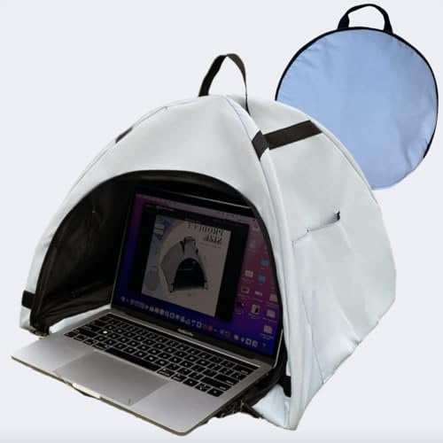 Labtop Sonnenschutzzelt & Tasche, tragbare Tasche für Arbeiten im Freien für Arbeiten im Freien, blendfrei, wasserdicht, wärmereflektierend, tragbare Sichtschutzhaube, Kabinenschatten für Labtop