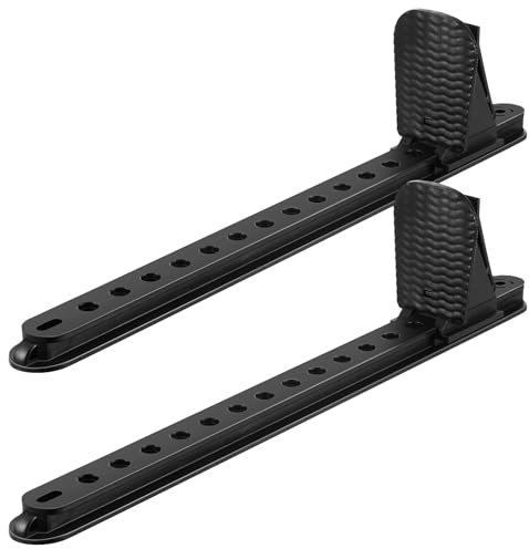 Colingmill 2 Pcs Adjustable Kayak Foot Pegs Universal Plastic Material Kayak Foot Support Black Foot Brace with Lock for Kayak Boat Direction Control Replacement Canoe Accessory(16 Levels)