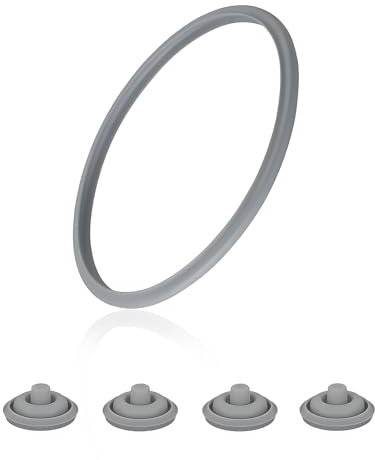LERANXIN Gasket Pressure Cooker, 22 cm Pressure Cooker Seal, Grey Silicone Pressure Cooker Sealing Ring, 4 Pieces Cooking Signal Gasket, for WMF Pressure Cookers 4.5L, 6.5L, 8.5L