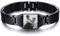 Kiddo Sky Individuelle Armbänder mit Bild, Personalisierte Herrenarmbänder mit Fotos, Bildarmband mit Personalisiertem Foto, Gedenkgeschenke für Papa, Ehemann, Männer zum Vatertag (Schwarz, Foto)